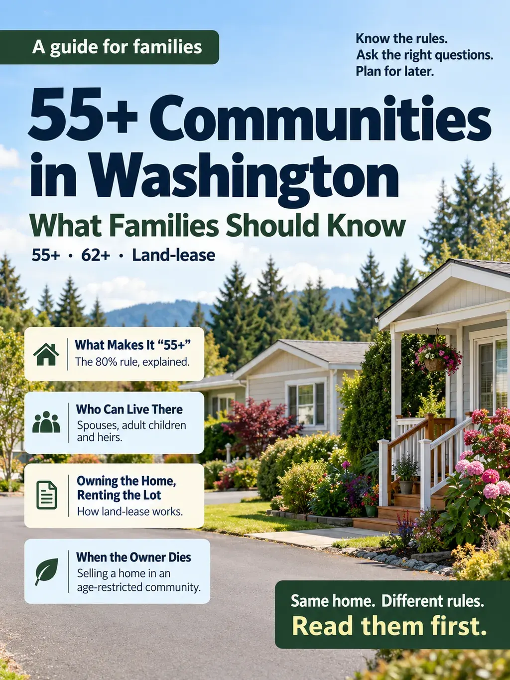 Cover art: 55+ Communities in Washington: What Families Should Know
